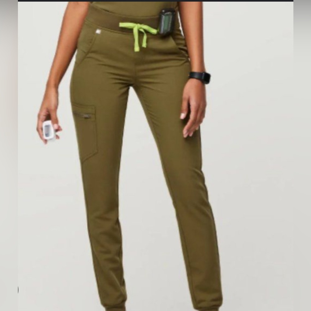 FIGS Zamora Jogger Scrub Pants in Martini Olive Green almost free